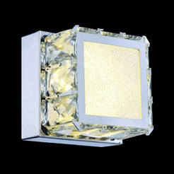 Ceiling LED 120x120mm 8W 420lm 4000K, steel and crystal LIGHTEX