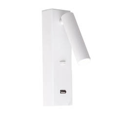 LED Wall Lamp with Switch+USB 3W 130lm 4000K Tokio White LIGHTEX