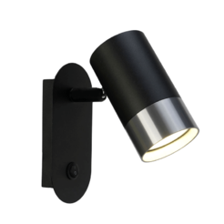 Спот 1xGU10 с ключ Oskar черно+хром LIGHTEX