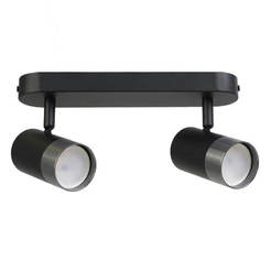 Спот 2xGU10 Oskar черно+хром LIGHTEX