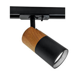 Spot light fixture 1xGU10 black WOODY 004856 VIVALUX