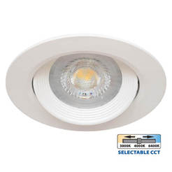LED recessed light Ø85mm 5W 350lm 3000-4000-6400K IP20, white RAYA VIVALUX