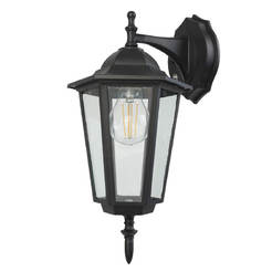 Градински фенер TINO 1 x E27 IP44 черен надолу LIGHTEX