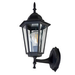 Градински фенер TINO 1 x E27 IP44 черен нагоре LIGHTEX