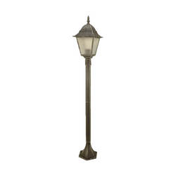 Garden lantern standing 98cm 1xE27 60W IP44 silver patina and frosted glass