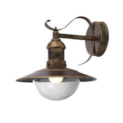 Garden lantern 1xE27 60W IP44 antique brass, down RIVIERA