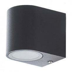 Garden wall light 1 x GU10, IP44, LUX R matt black