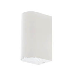 Garden wall light 2 x GU10, IP44, LUX R white