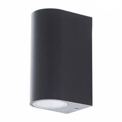 Garden wall light 2 x GU10, IP44, LUX R matt black