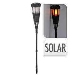 Солнечная светодиодная лампа черная с эффектом пламени CX2000310