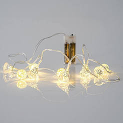 Светеща верига 10 LED 140см акрилни диаманти 2xAA 600-11235