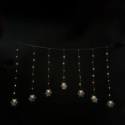 LED светещa завеса снежинки 47LED 0.76W IP20 1.20х0.80м за 3xAA 1.5V 722AM0013123 LIGHTEX