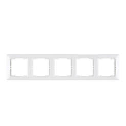 Decorative five-frame frame-module for switches and sockets white CANDELA MUTLUSAN