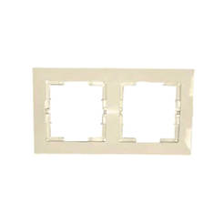 Decorative double frame-module for switches and sockets CANDELA MUTLUSAN cream