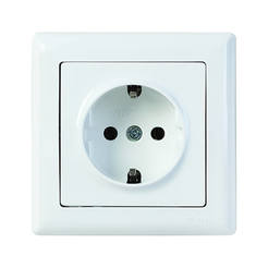 Single socket DARIA 16A white MUTLUSAN