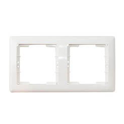 Decorative double frame-module for switches and sockets white DARIA MUTLUSAN