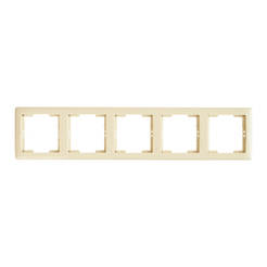 Декоративная пятирамочная рамка-модуль для выключателей и розеток DARIA MUTLUSAN кремовый