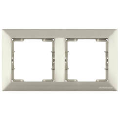 Double frame for switches and sockets Candela - horizontal, titanium