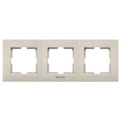 Triple frame for switches and sockets Karre Plus horizontal, bronze
