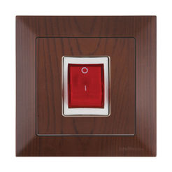 Candela water heater switch - 16A, with frame, walnut