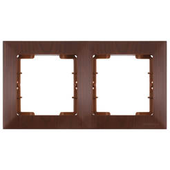 Double frame for switches and sockets Candela - horizontal, walnut