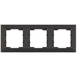 Triple frame for switches and sockets Candela - horizontal, black