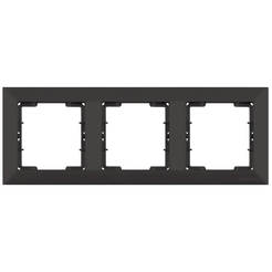 Triple frame for switches and sockets Candela - horizontal, black