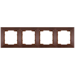 Quad frame for switches and sockets Candela - horizontal, walnut