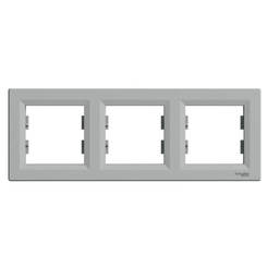 Хоризонтална рамка за ключове и контакти, тройна Asfora алуминий