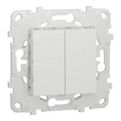Light switch double cx5 white, Unica without frame SCHNEIDER ELECTRIC
