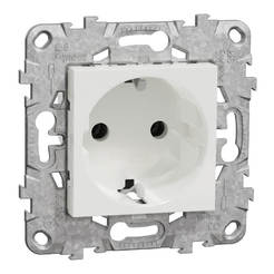 Single electrical socket 16A white, Unica without frame SCHNEIDER ELECTRIC