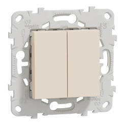 Light switch double cx5 ivory, Unica without frame SCHNEIDER ELECTRIC
