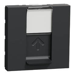 Розетка PC RJ45 k5eUTP двумодулна Unica антрацит без рамка SCHNEIDER ELECTRIC