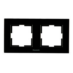 Хоризонтална рамка двойна черна Karre Plus WKTF08022BL PANASONIC