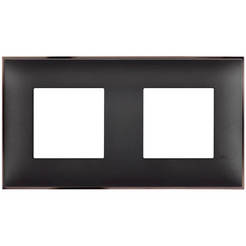 Рамка двойна черна с никел Classia Bticino немски стандарт LEGRAND