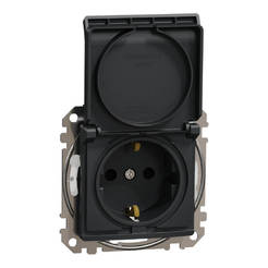 Механизъм контакт единичен с капак 16А антрацит Sedna без рамка SCHNEIDER ELECTRIC