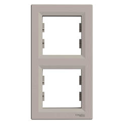 Двойная бронзовая рама Asfora вертикальная SCHNEIDER ELECTRIC