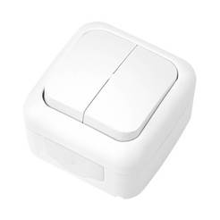 Выключатель света двойной кан.5 влагозащищенный IP54 белый, Palmiye VIKO BY PANASONIC
