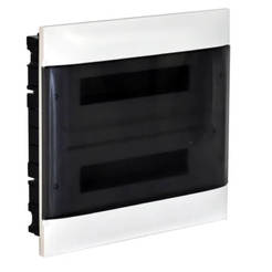 Панель для квартиры 2x18 элементов Practibox S для встраивания, прозрачная дверь LEGRAND