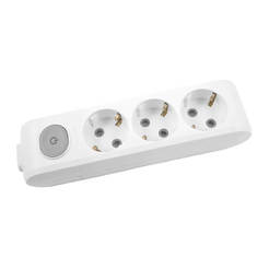 Power strip with X-Tendia 3 sockets, without cable, white
