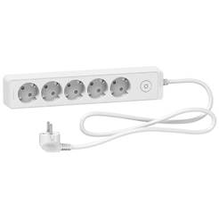 Unica coupler 5 sockets, 16A, 1.5m cable, white