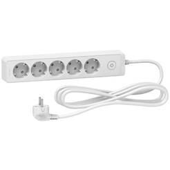 Unica coupler 5 sockets, 16A, 3m cable, white