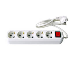 Splitter with 5 sockets and with key 5x16A cable 1.5m/3G1.5mm white D-IL