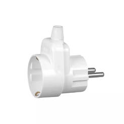 Щепсел с контакт 2P+Z 16A 250V бял, WT-16UG-S (BI) TIMEX