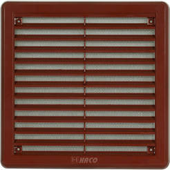 Вентилационна решетка VM 200x200мм K с мрежа кафява HACO