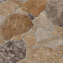 Керамическая плитка 45x45 см, коричневый камень, Quadro 6572 KAI