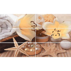 Декор плочка Виола Релакс 60/100см, комплект 6 плочки 20/50см, цвят кафяв