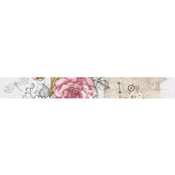 Декоративна плочка за баня - Фриз Ажур Роза 6 х 50см, светло розов 2618