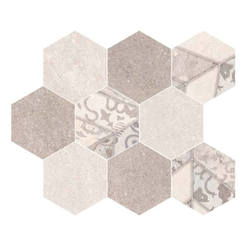 Мозайка плочки за баня шестоъгълни 30 х 30см Епока Хексагон 3182 бежов мат