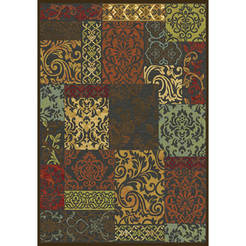 Carpet Genova Patchwork 100/140 cm, beige with brown shapes